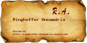Ringhoffer Annamária névjegykártya